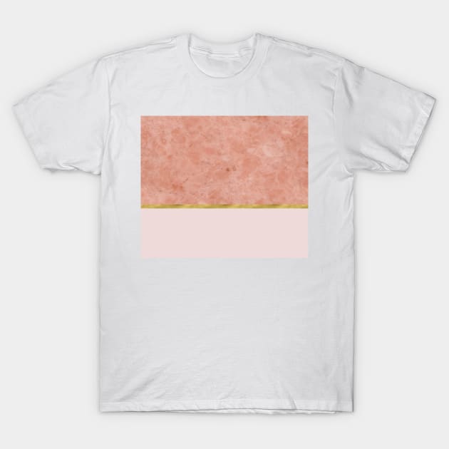 Ettore rosa on blush pink & gold T-Shirt by marbleco